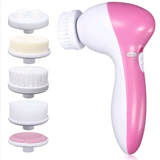 Electric Facial Cleansing Brush Face Wash Body 5 In 1 Massager